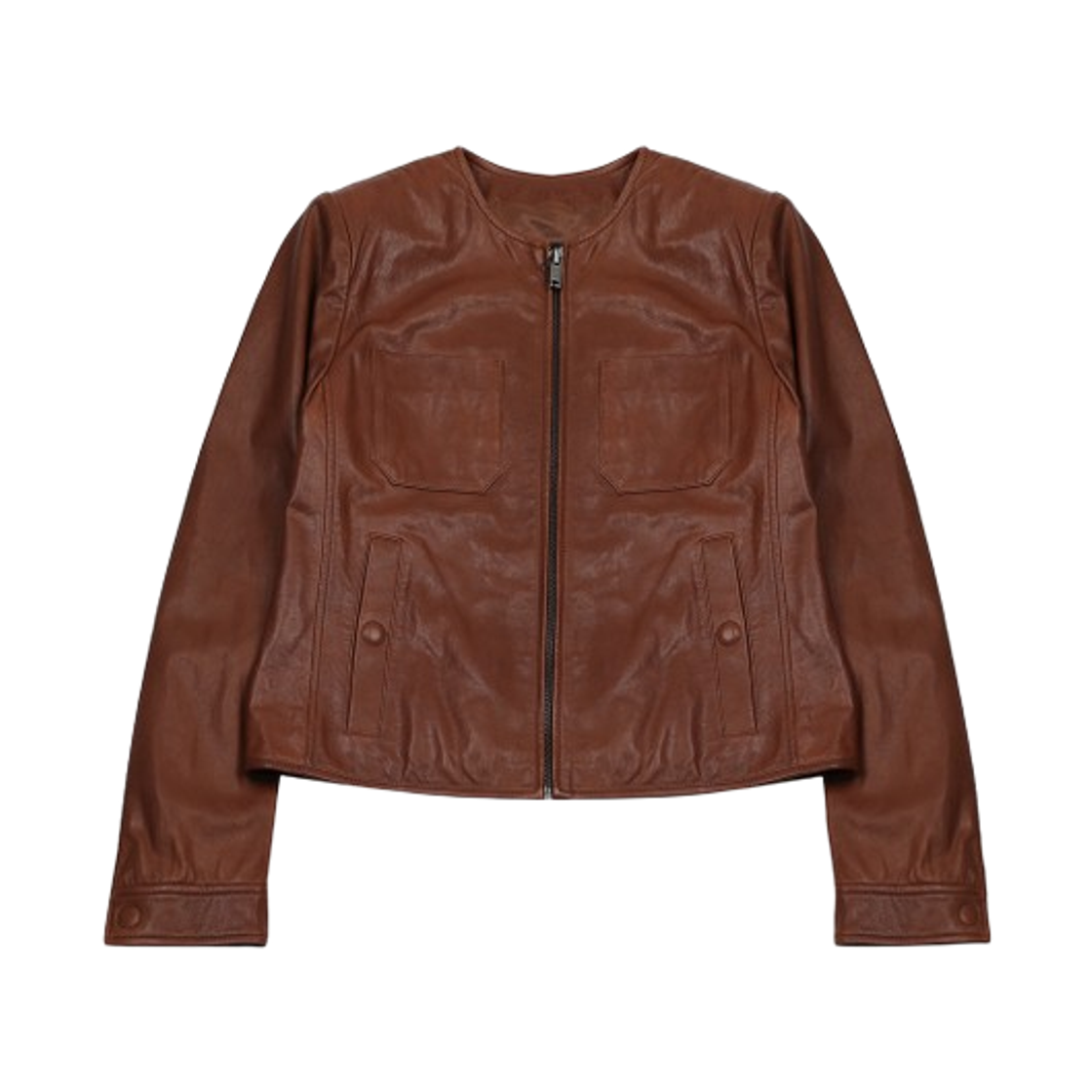 OTTO-001 (W) Weekend Max Mara Otto Nappa Leather Jacket Tobacco