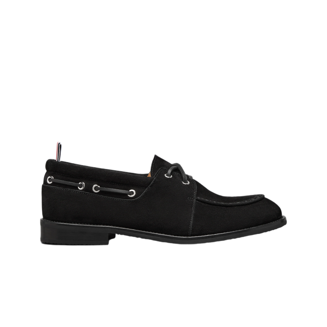 톰브라운 카프 스웨이드 보트 슈 블랙(Thom Browne Calf Suede Boat Shoe Black)