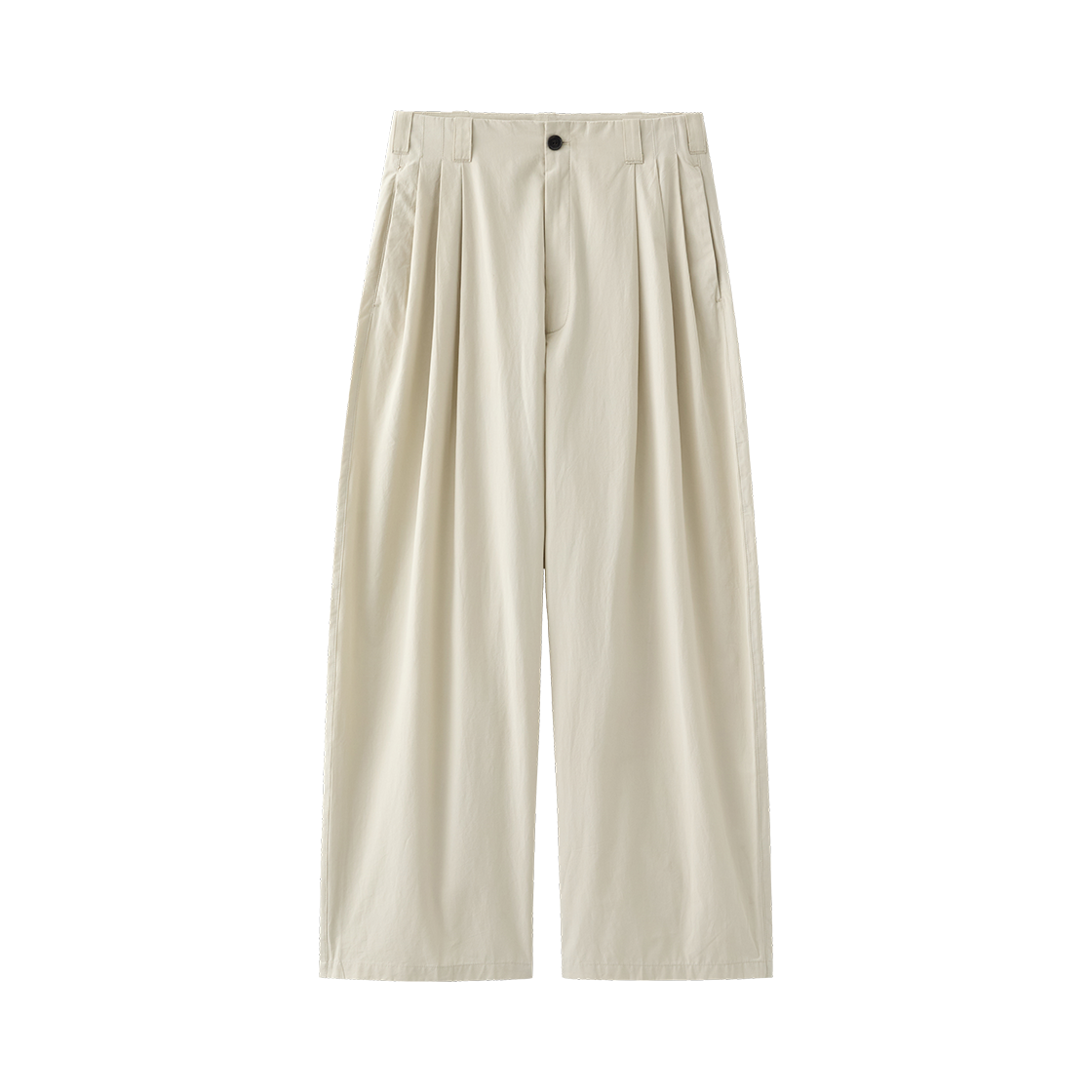 SBF3PT01WBG (W) Cotton 3-Tuck Wide Pants Beige