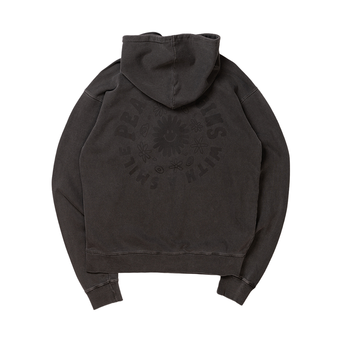 26FW0104 BIGWAVE COLLECTIVE Peace Circle Pigment Hoodie Stone Grey