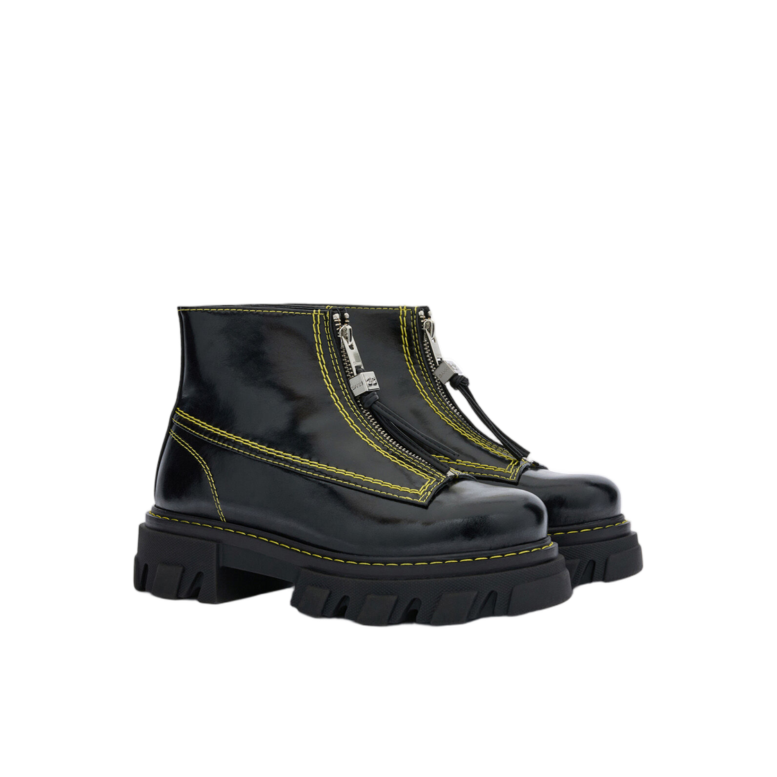 (W) 가니 클리티드 부츠 블랙((W) Ganni Cleated Boots in Black) - 2