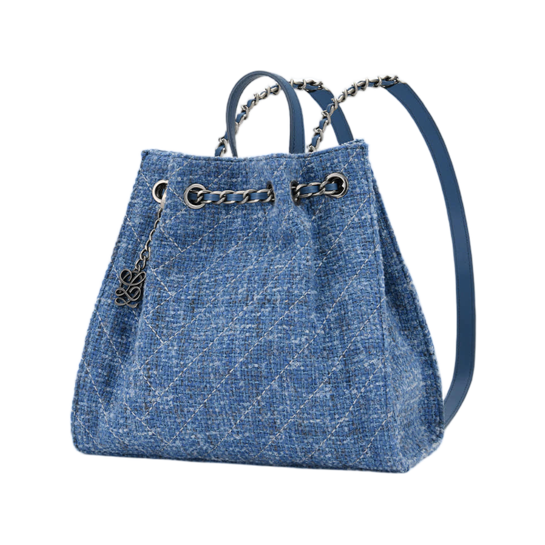 루이까또즈 엘퀄팅 트위드 백팩 블루(Louis Quatorze L-Quilting Tweed Backpack Blue) - 2