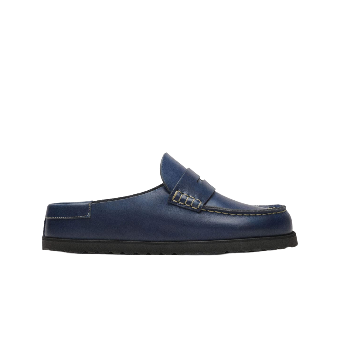 1032407 Birkenstock 1774 Naples Wrapped Natural Oiled Leather Midnight Navy - Regular