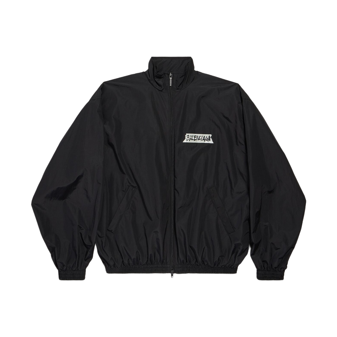 857713TPQ381000 Balenciaga Masking Tape Medium Fit Tracksuit Jacket Black