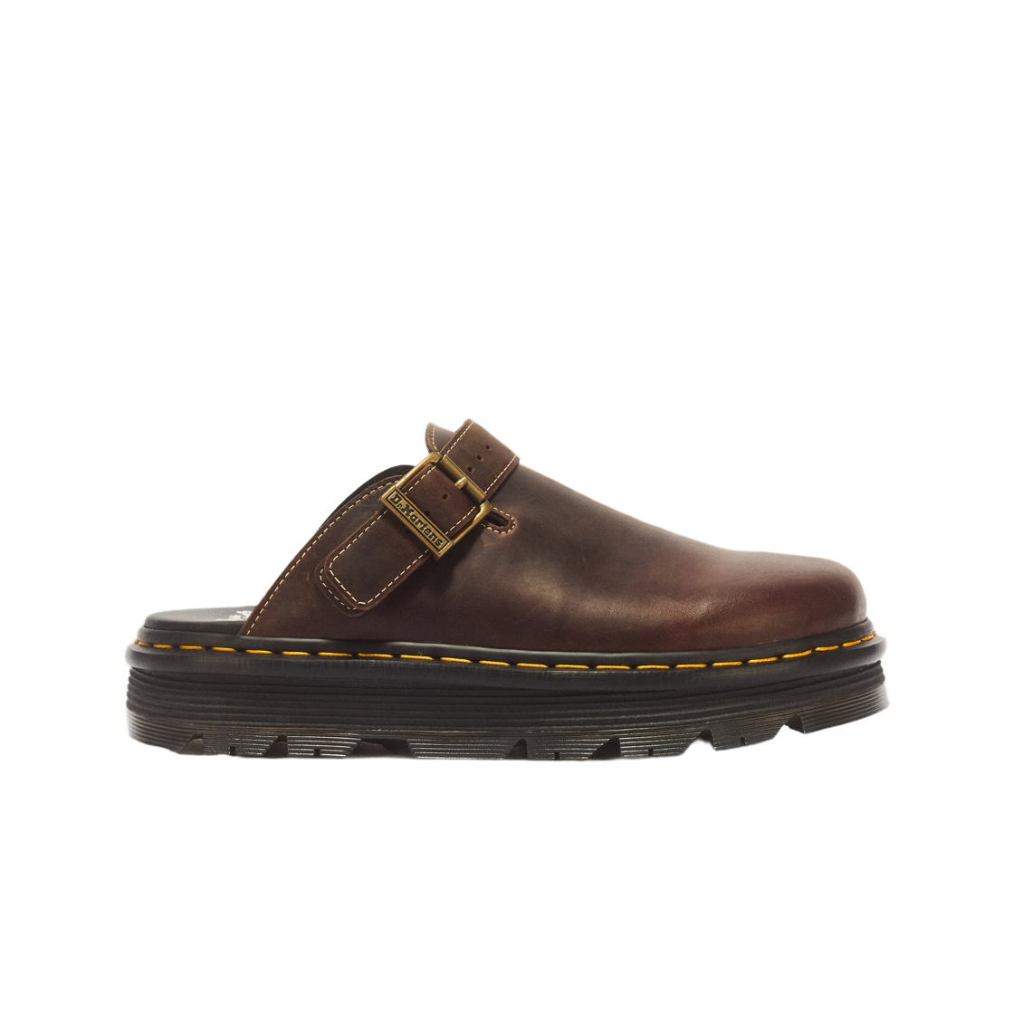 44041200 Dr. Martens Zebzag Crazy Horse Leather Mule Dark Brown