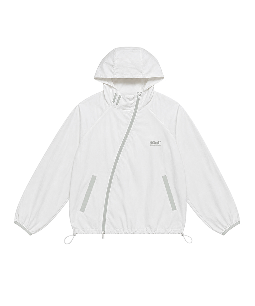 이스케이프프롬 ESCF 로고 포인트 사선 클로징 윈드 브레이커 블랙(Escapefrom ESCF Logo Point Diagonal Closing Windbreaker Black) - 4