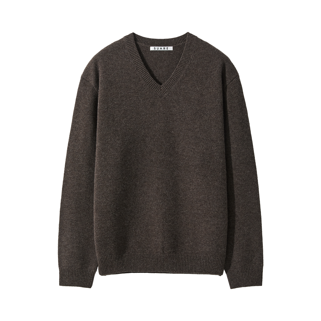 SBF3KN04MWBR (W) Fine Merino Wool 100 V-Neck Knit Brown