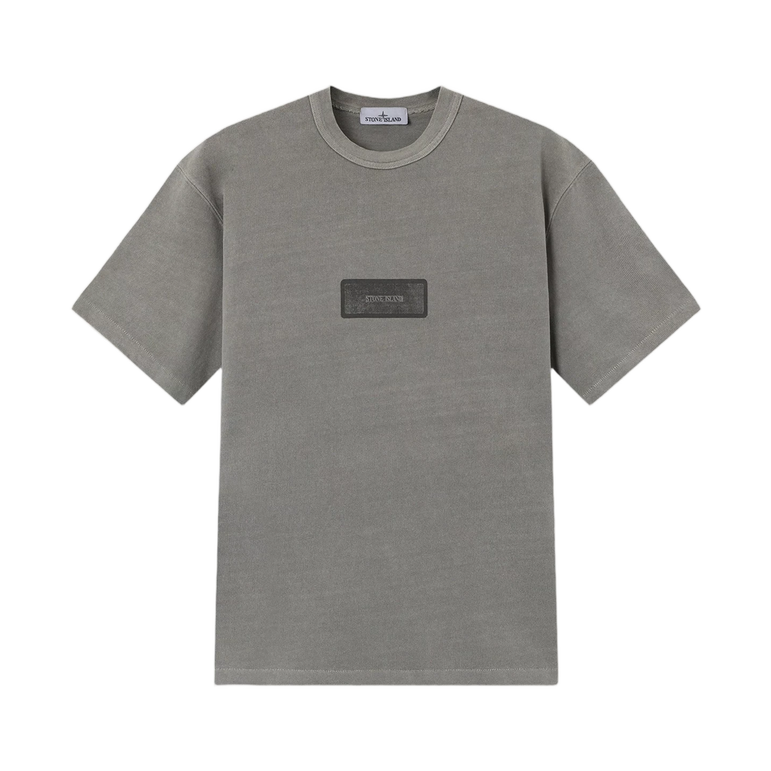 L2S1521000-12S00T5-V0060 Stone Island 2100012 Mineral Dyed Heavy Cotton Jersey Regular-Fit T-Shirt with Rectangular Print Grey - 26FW