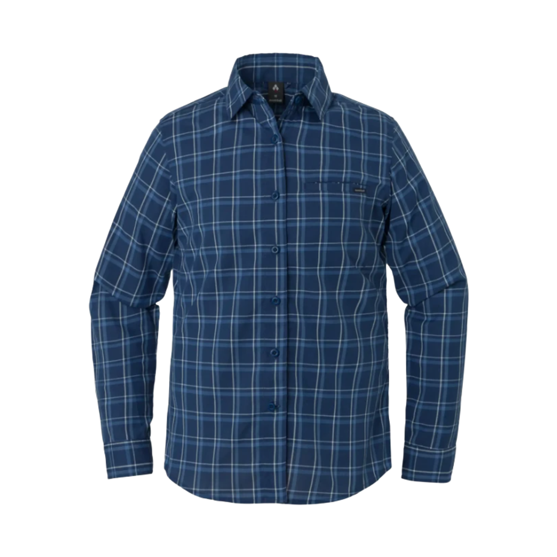 1114494 (W) Montbell Wickron Light Single Pocket Long Sleeve Shirt Navy