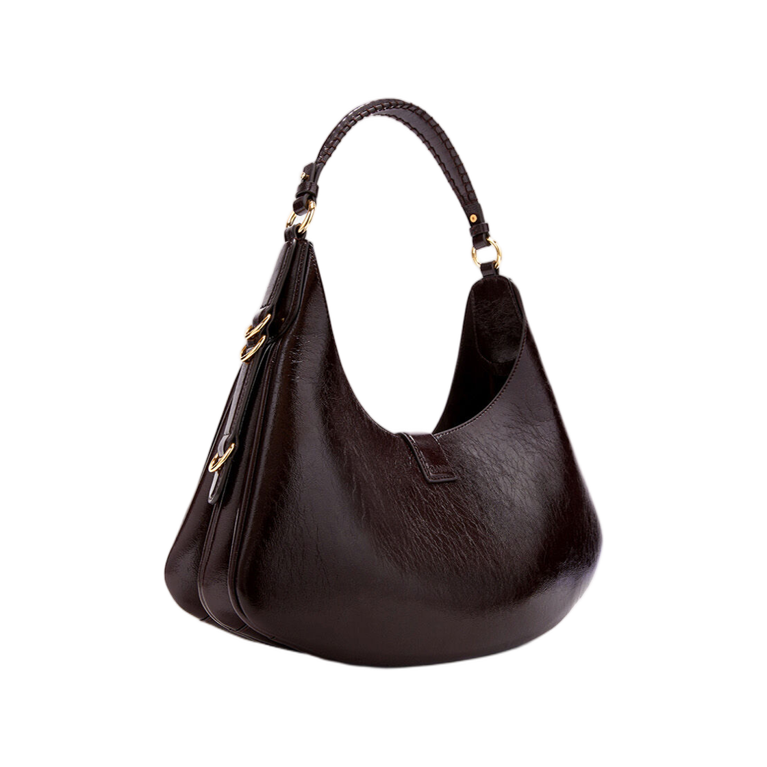 가니 스몰 캣 백 샤인 브라운 데미타스(Ganni Small Kat Bag Shine in Brown Demitasse) - 2