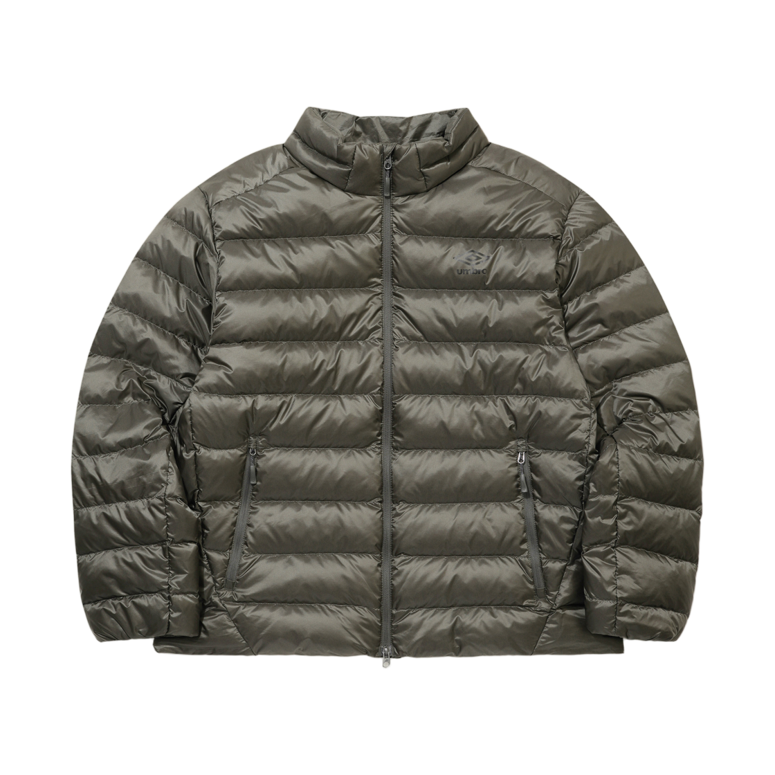 UR421CDJO8-KGR0 Umbro Feather Flex 2.0 Lightweight Stand Neck Muscovy Duck Down Jacket Khaki Gray