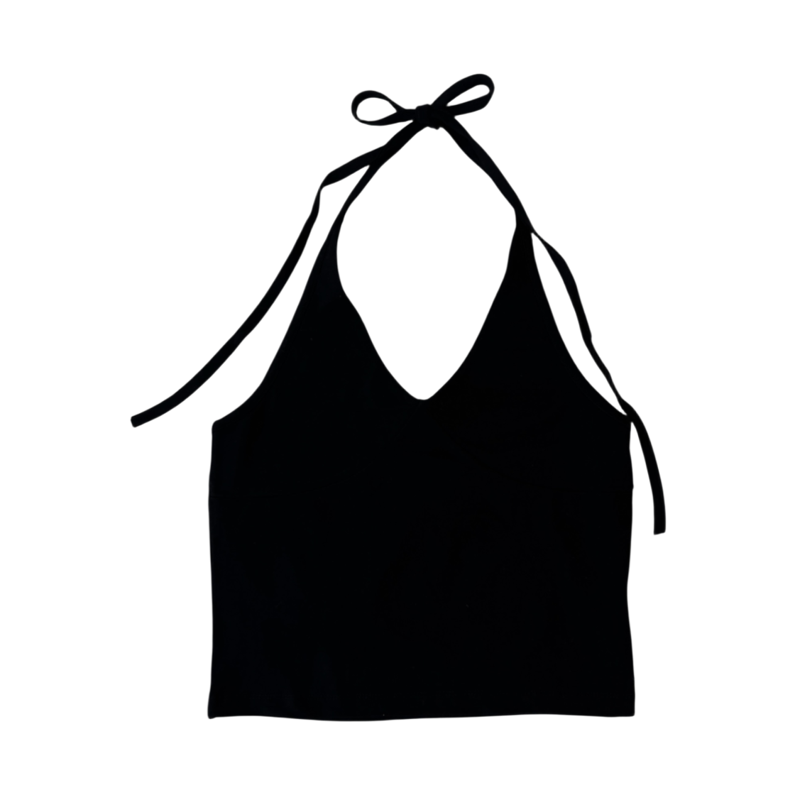 P0000FQJ Gateless V-neck halter top-Black