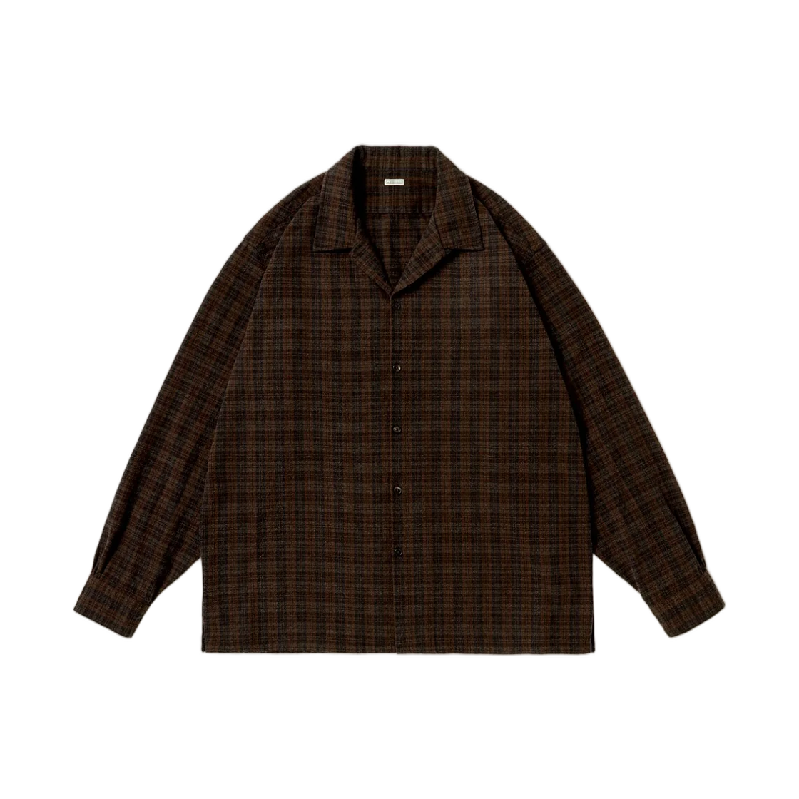26AAP-02-13 A.Presse Silk Nep Loop Collar Shirt Brown - 26FW