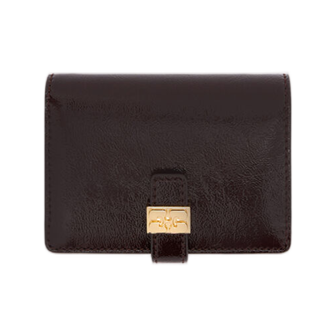 가니 수 슬림 카드 홀더 브라운 데미타스(Ganni Sue Slim Card Holder in Brown Demitasse)