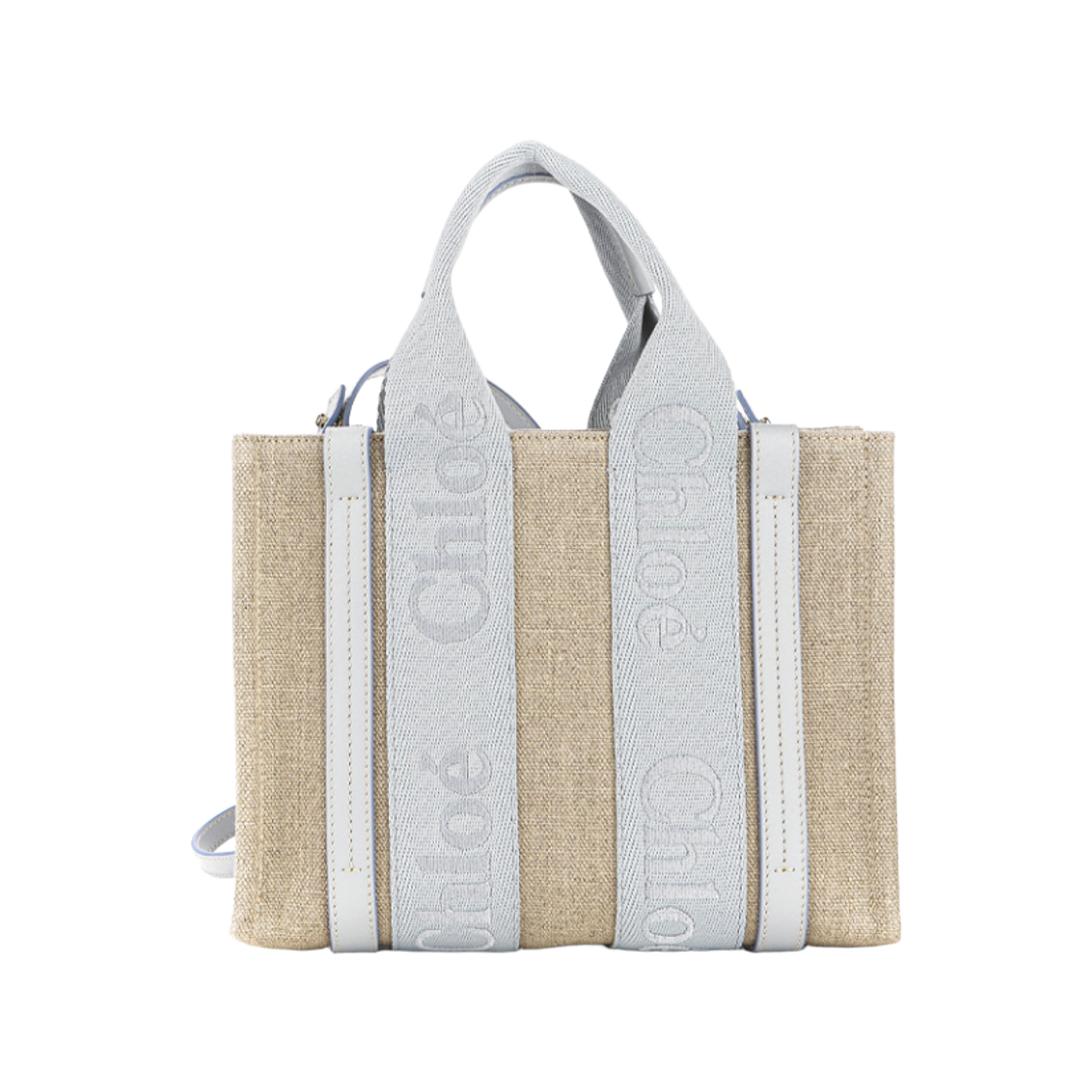 CHC23AS397L174A5 Chloe Small Woody Tote Bag Greyish Blue