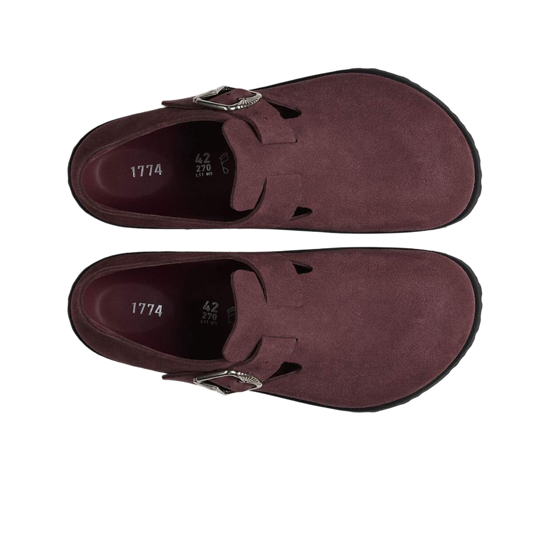 버켄스탁 1774 런던 스웨이드 스무스 레더 딥 버건디 - 레귤러(Birkenstock 1774 London Suede Smooth Leather Deep Burgundy - Regular) - 2