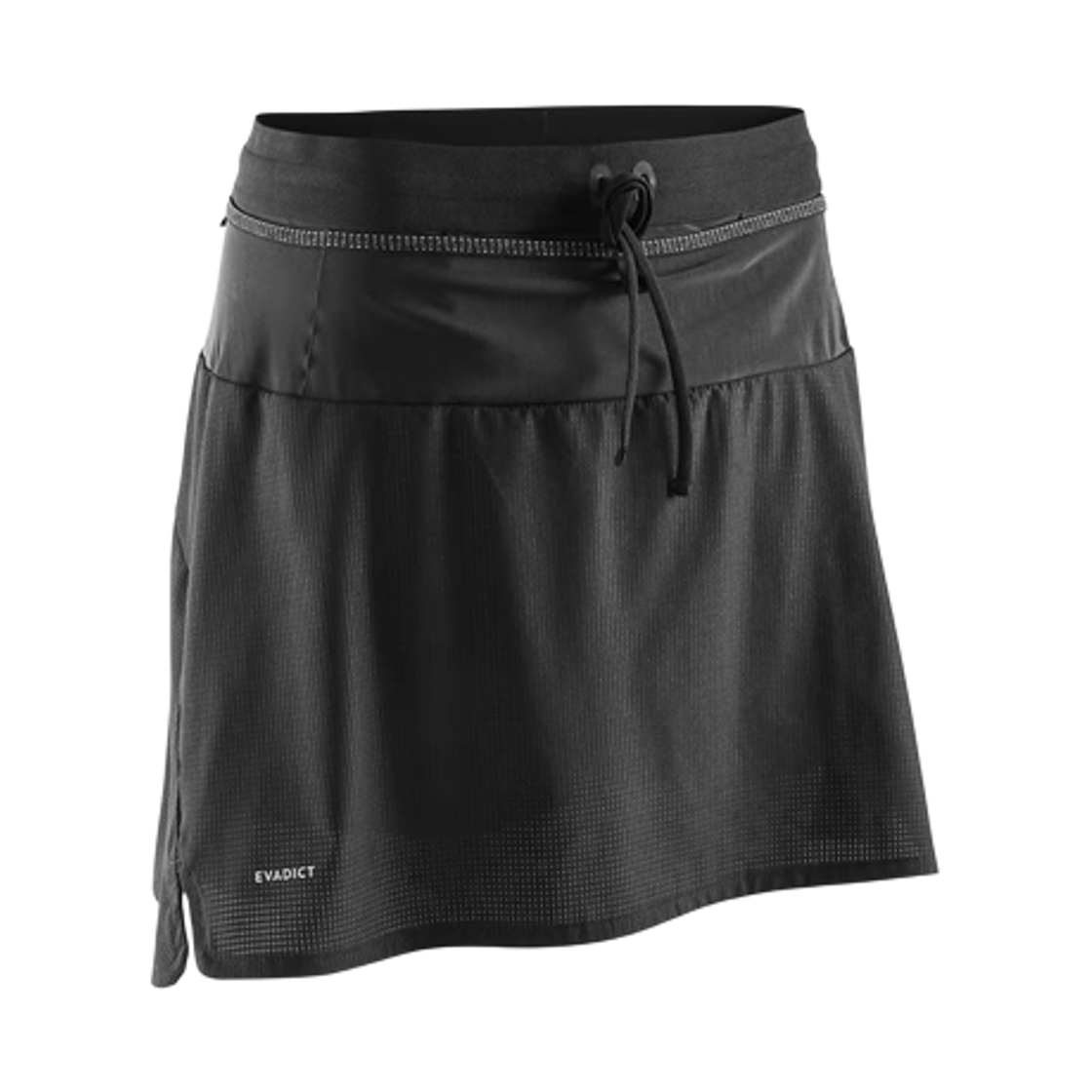 8609705 Decathlon Women's 13-inch Trail Running Skort Smoke Black