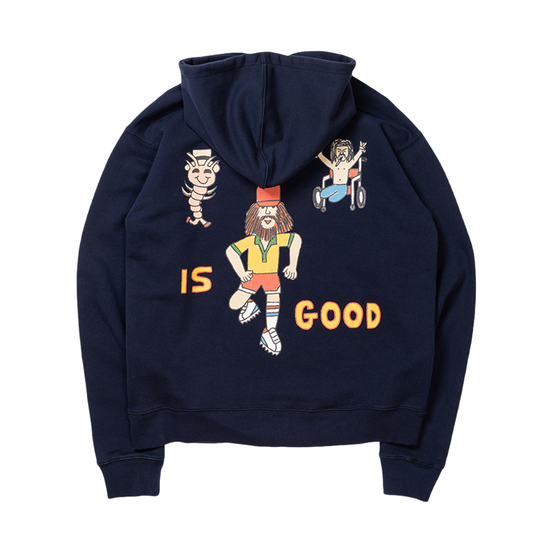 26FW0105 BIGWAVE COLLECTIVE Run Is Good Hoodie Navy