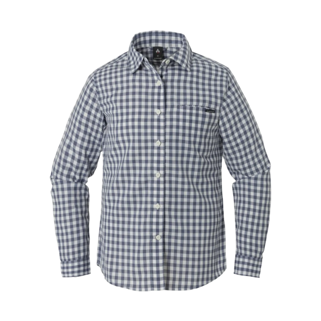 1114494 (W) Montbell Wickron Light Single Pocket Long Sleeve Shirt Blue