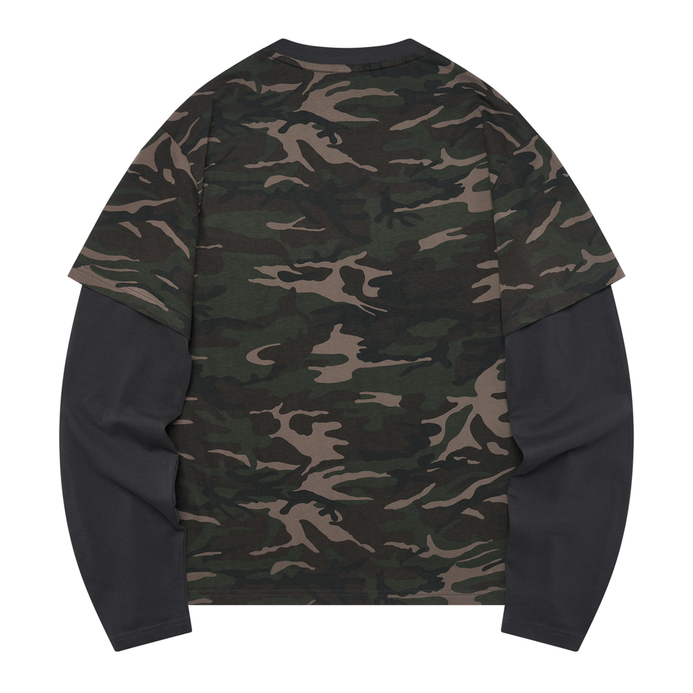 아모우 칠 레이어드 티셔츠 차콜(AMOU CHill Layered T-Shirt Charcoal) - 3
