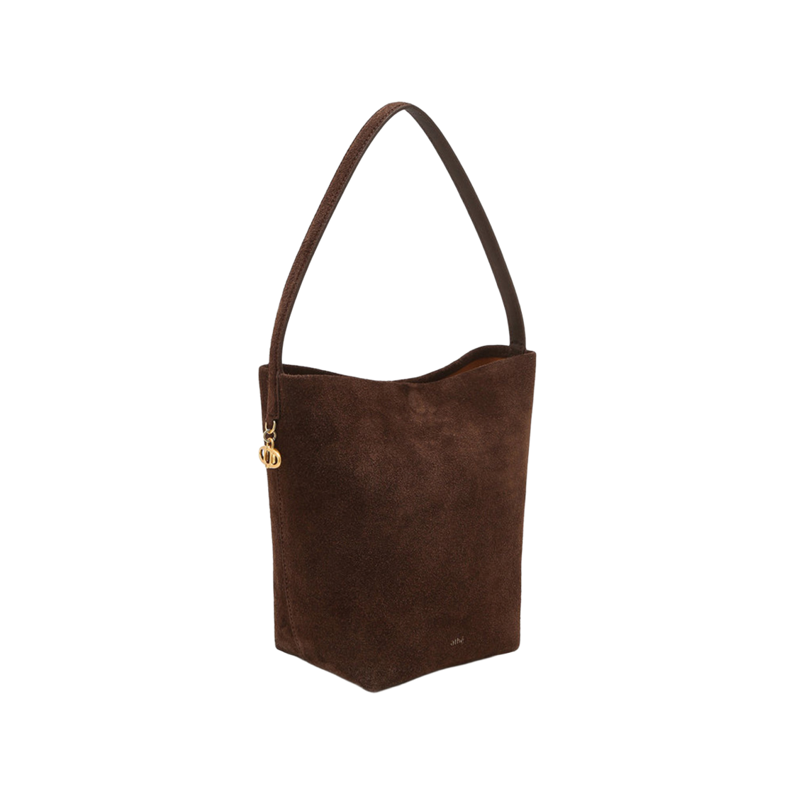 AABA6F208W3 Athe Vanessabruno Acc [Panier] Chocolate Brown Suede Panier Bucket Bag S Dark Brown