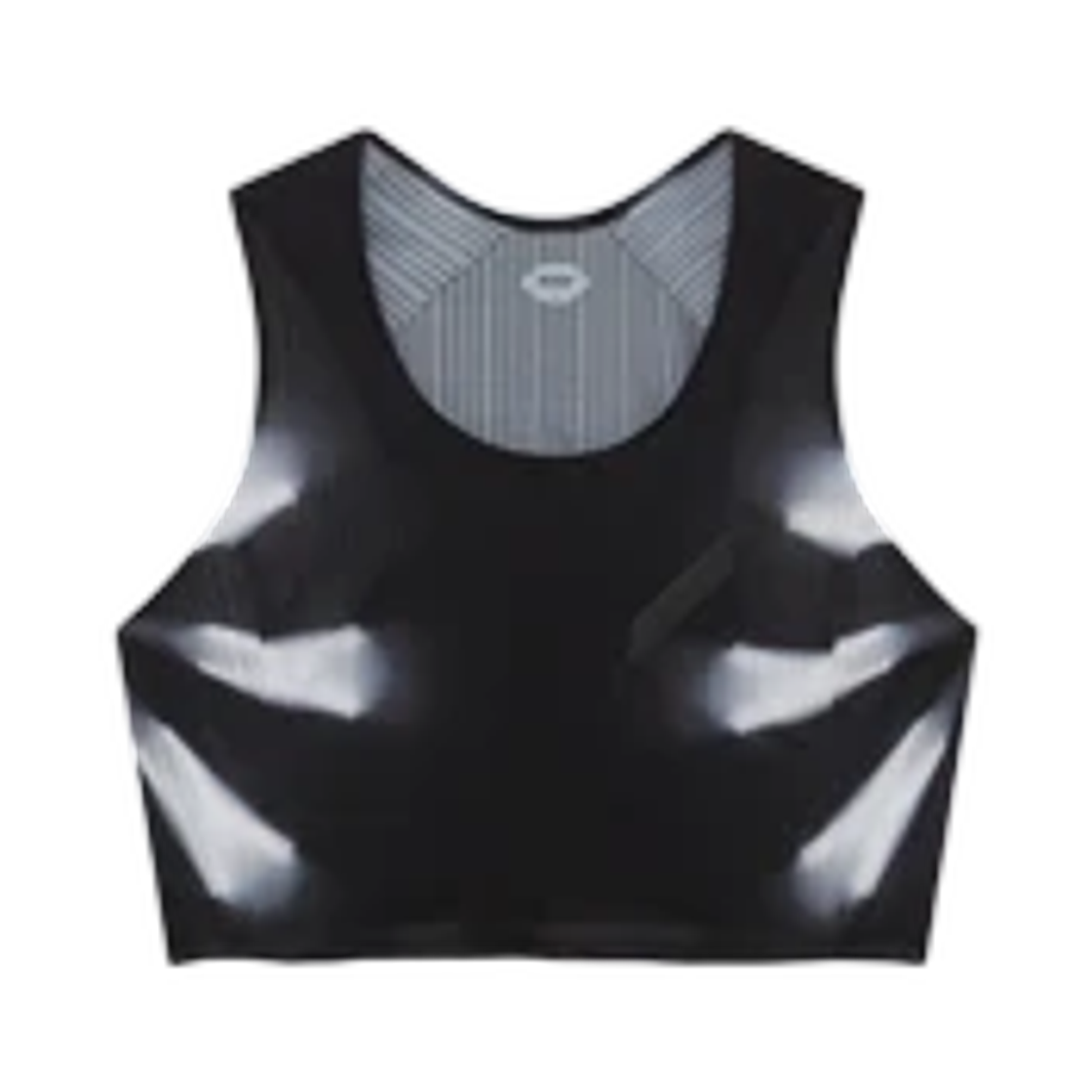 (W) 소어 러닝 크롭 레이스 베스트 블랙 화이트 칼레이도스코프((W) Soar Running Crop Race Vest Black White Kaleidoscope)