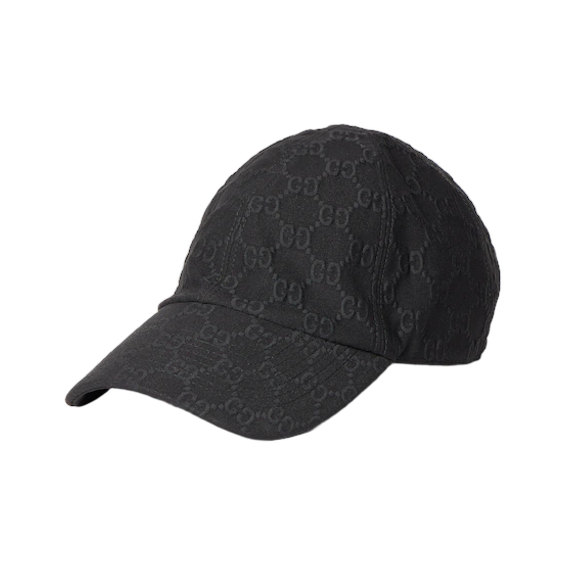 875744-3HBMF-1000 (W) Gucci Embossed GG Jersey Baseball Hat Black