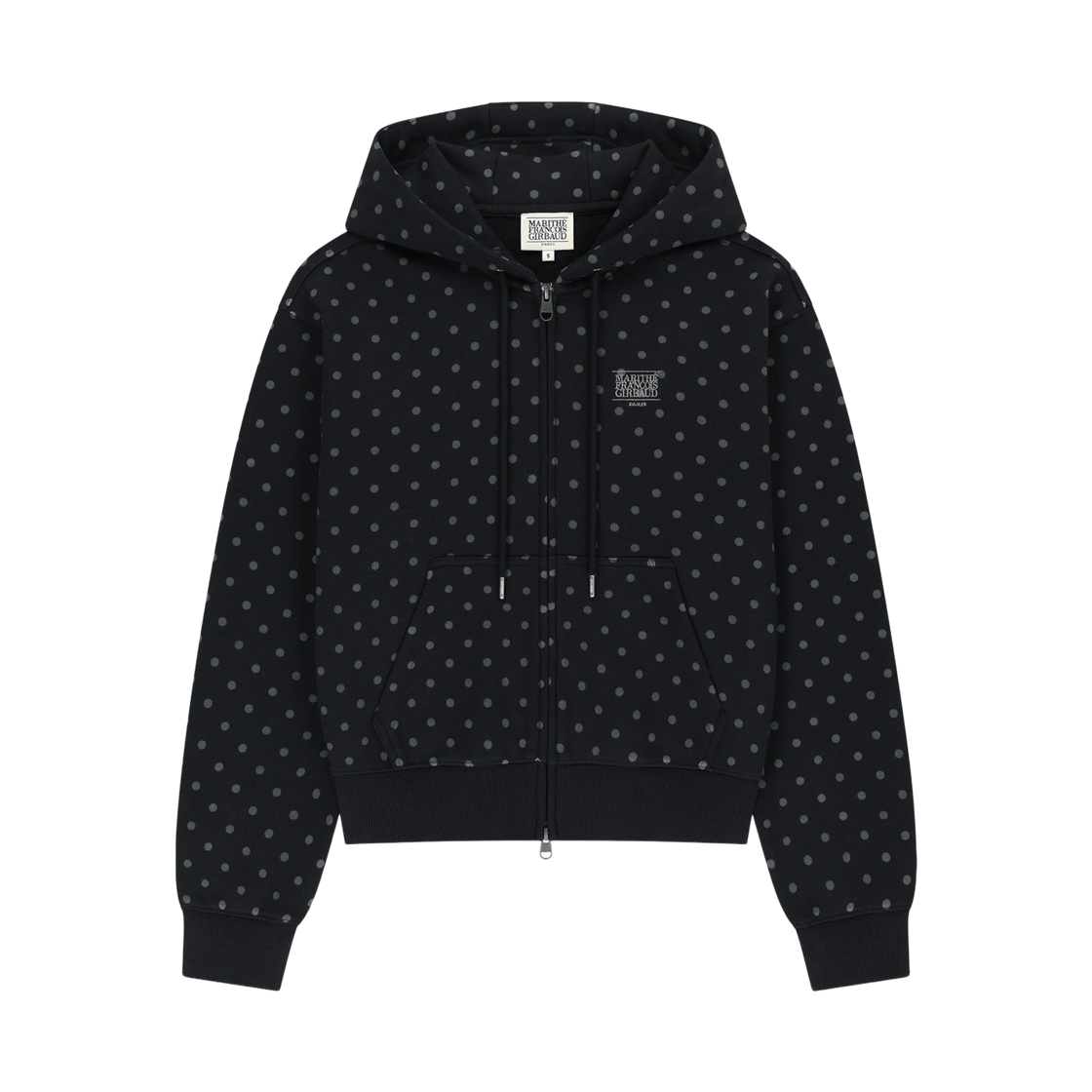 (W) 마리떼 프랑소와 저버 스몰 클래식 로도 후드 집업 닷((W) Marithe Francois Girbaud Small Classic Logo Hoodie Zip-Up Dot)