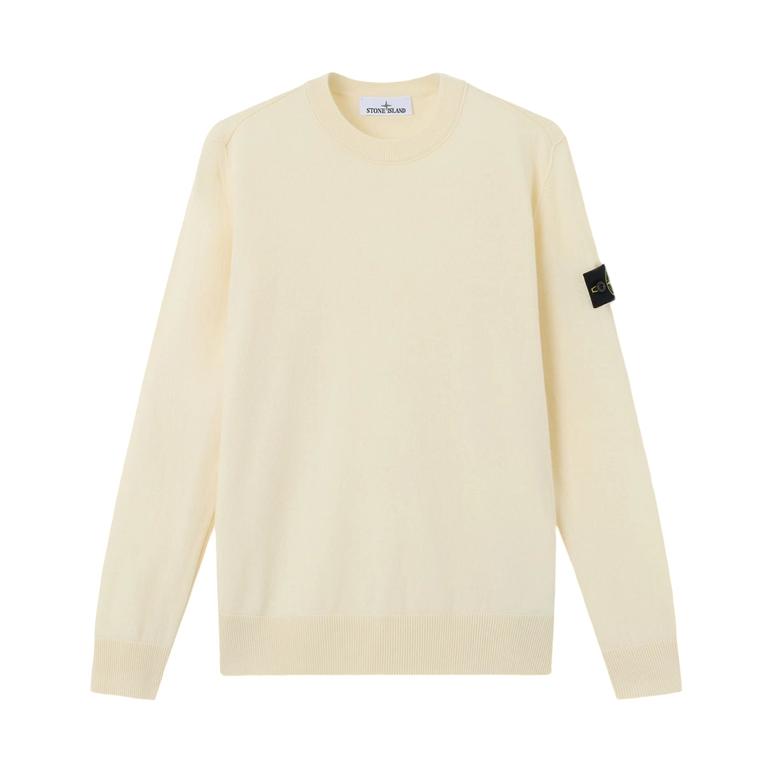 L2S1551000-21S00B4-V0093 Stone Island 5100021 Light RWS Geelong Wool Loose-Fit Crewneck Jumper with Ribbed Trims Ivory - 26FW