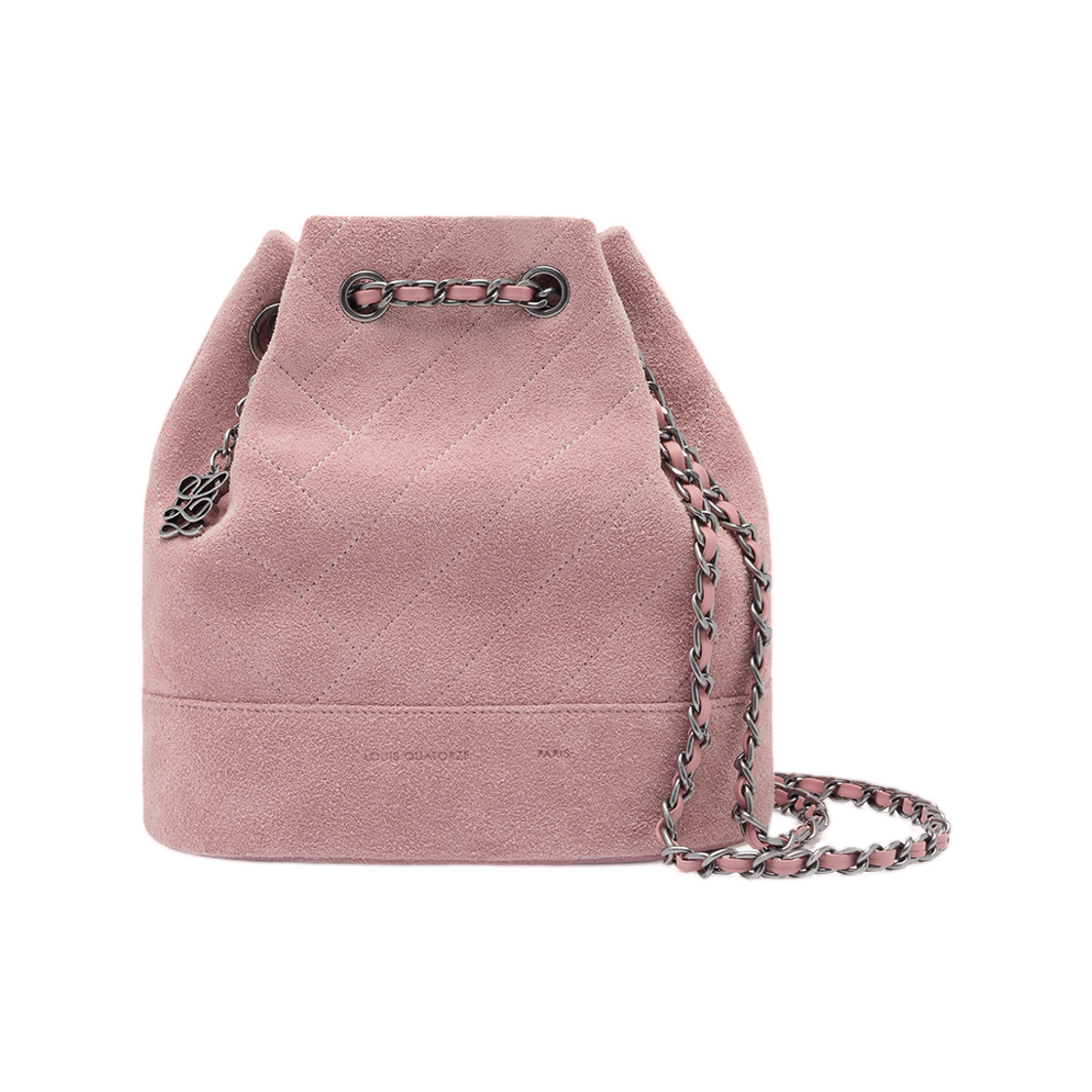 LLHT3SD86FB2PI0181 Louis Quatorze Canele Bucket Chain Backpack Pink