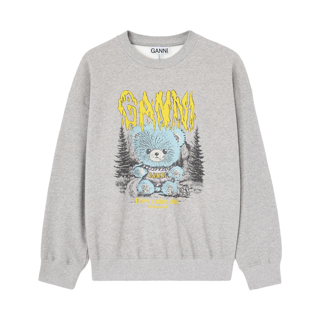 A1060092-920 (W) Ganni Sweatshirt with Forest Teddy Paloma