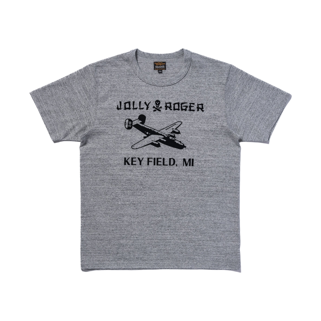 MC25003-020 The Real McCoy's Military T-Shirt Jolly Roger Key Field Gray