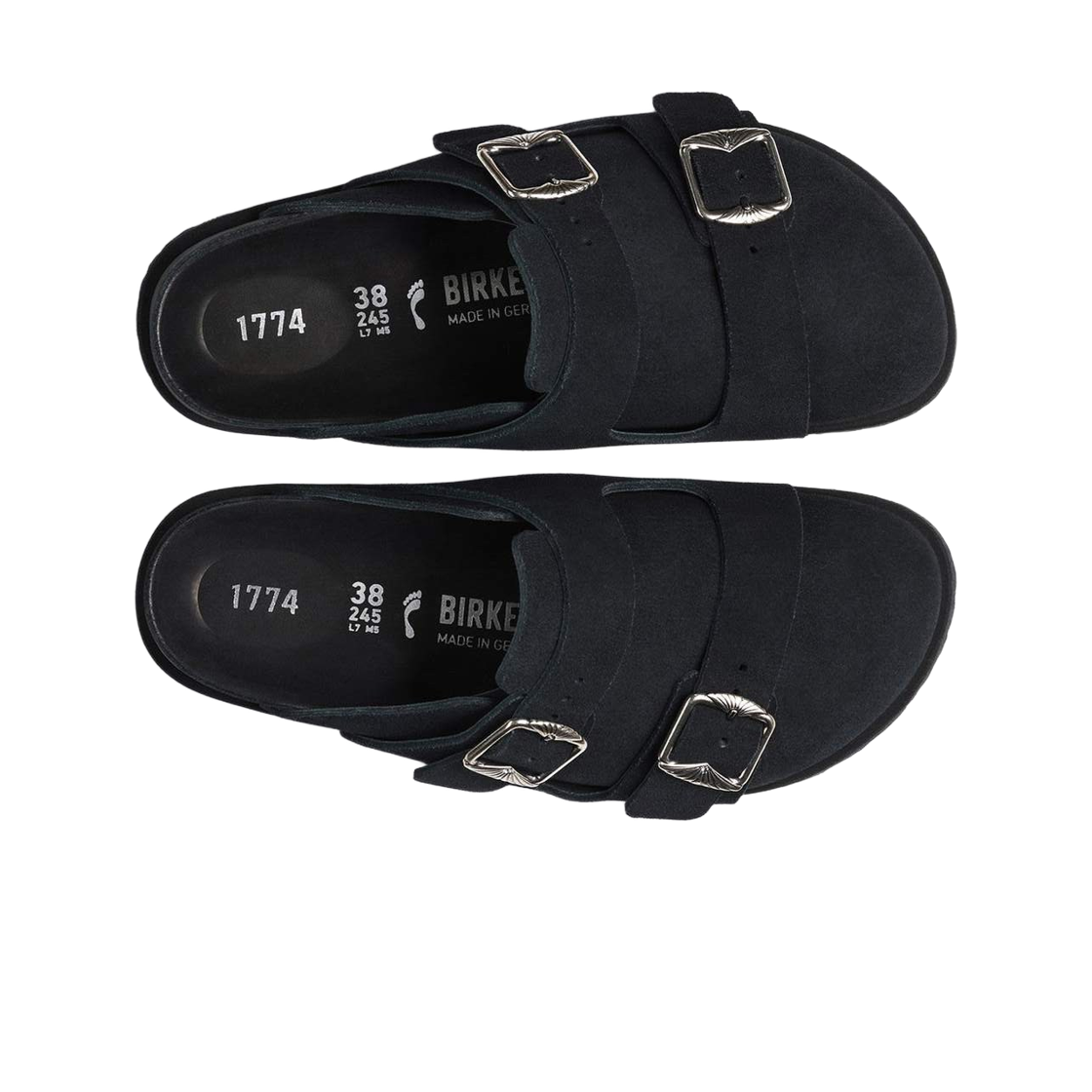 버켄스탁 1774 222 웨스트 스웨이드 블랙 - 레귤러(Birkenstock 1774 222 West Suede Black - Regular) - 2