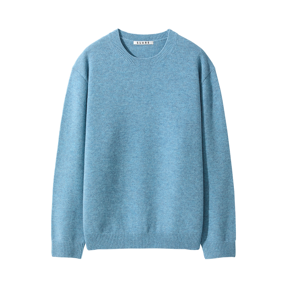SBF3KC03MWBM (W) Fine Merino Wool 100 Crew Neck Knit Blue Melange