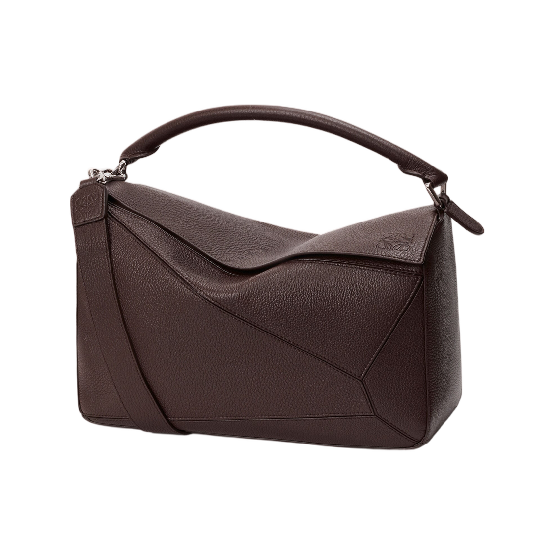 B510PNLX17-3606 Loewe Large Puzzle Bag In Supple Grained Calfskin Chocolate