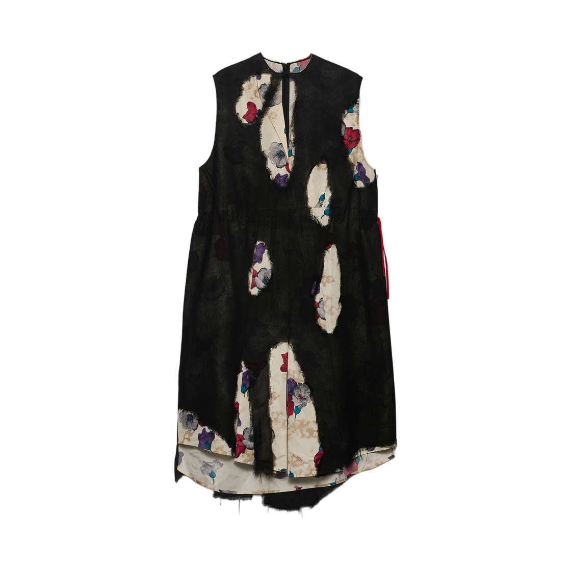 (W) 프라다 디보어 조지테 드레스 블랙((W) Prada Devore Georgette Dress Black) - 1