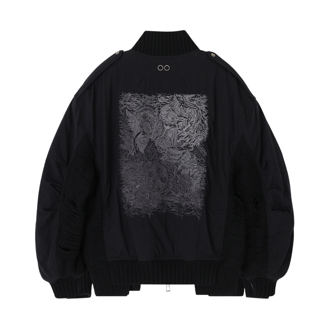 송지오 컬렉션 엠브로이드 아상블라주 MA-1 블랙(SONGZIO COLLECTION Embroidered Assemblage Ma-1 Black) - 2