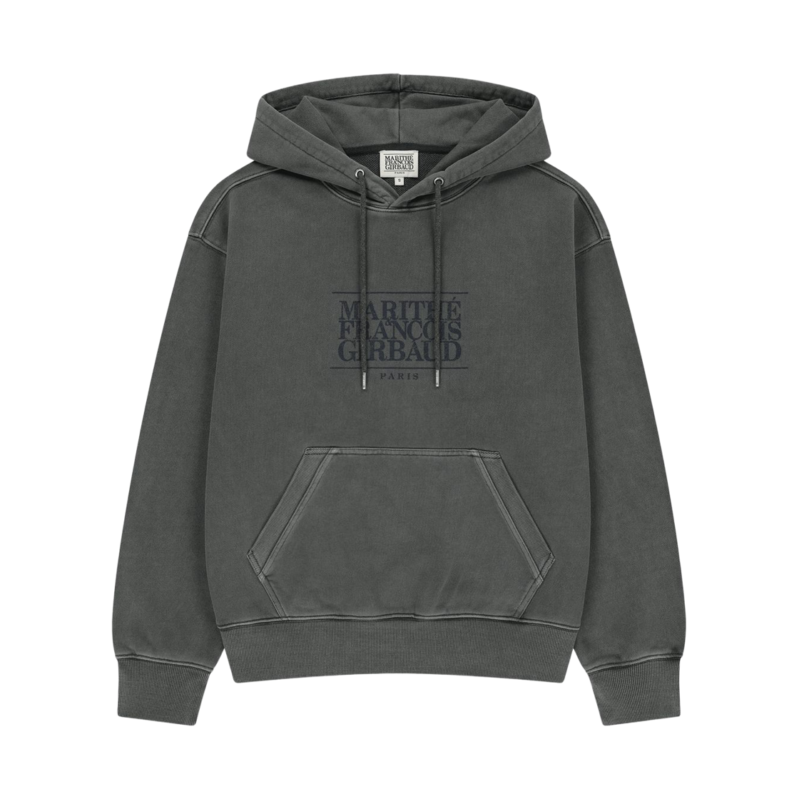 MFG46FHD204-CRC (W) Marithe Francois Girbaud Crack Classic Logo Dyeing Oversized Hoodie Charcoal