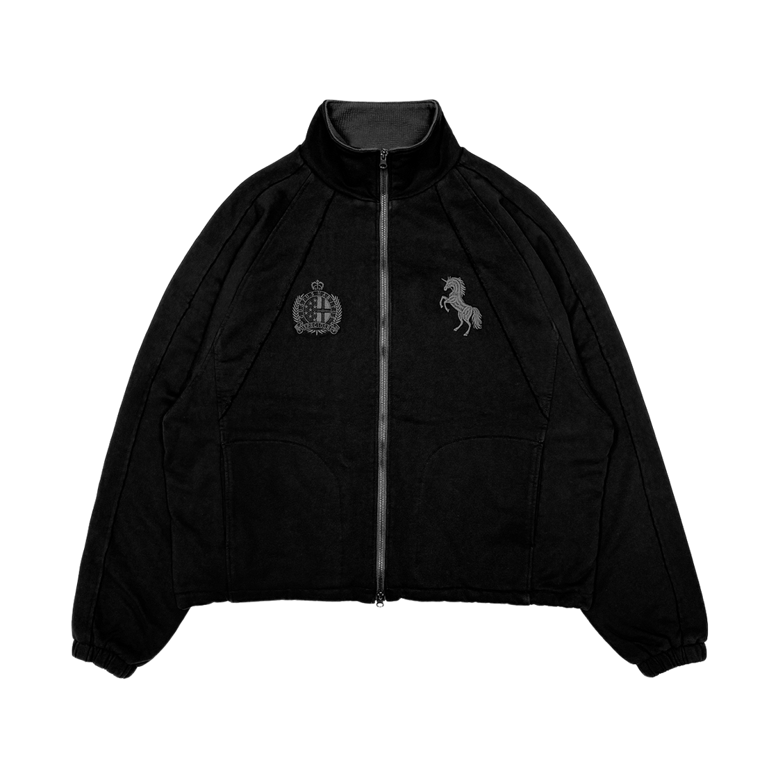 [KREAM 단독] 플레이버리즘 빈티지 와플 라이닝 트랙 자켓 워시드 블랙([KREAM 단독] Flavorism VTG Waffle Lining Track Jacket Washed Black) - 1