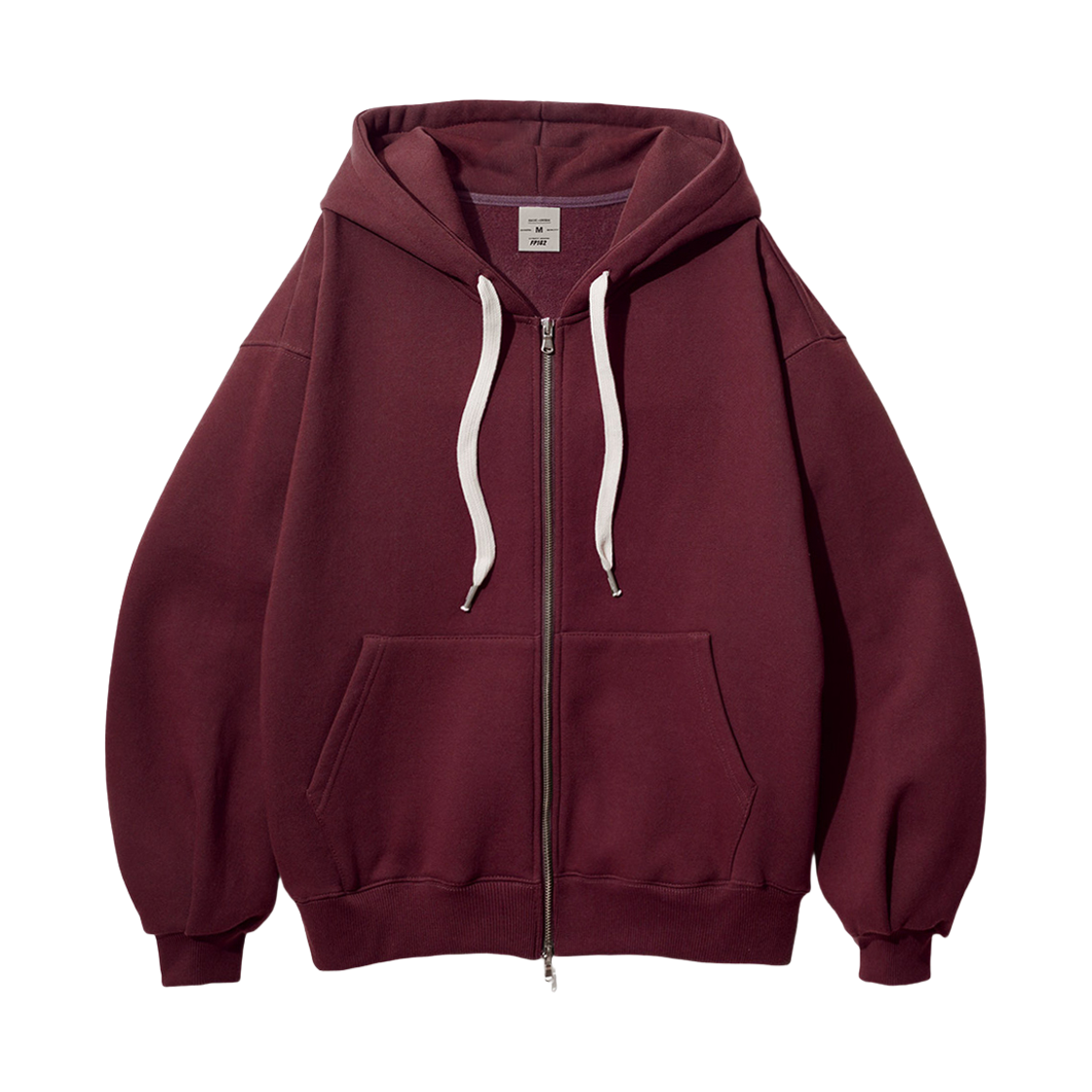 SJHD1327_burgundy_29 FP142 Youthful balloon hood zip up burgudny SJHD1327