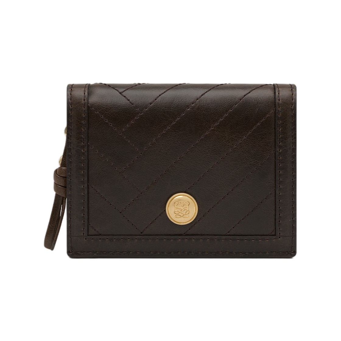 LLST3QT02FF7BR0171 Louis Quatorze L-Quilting Compact Wallet Brown
