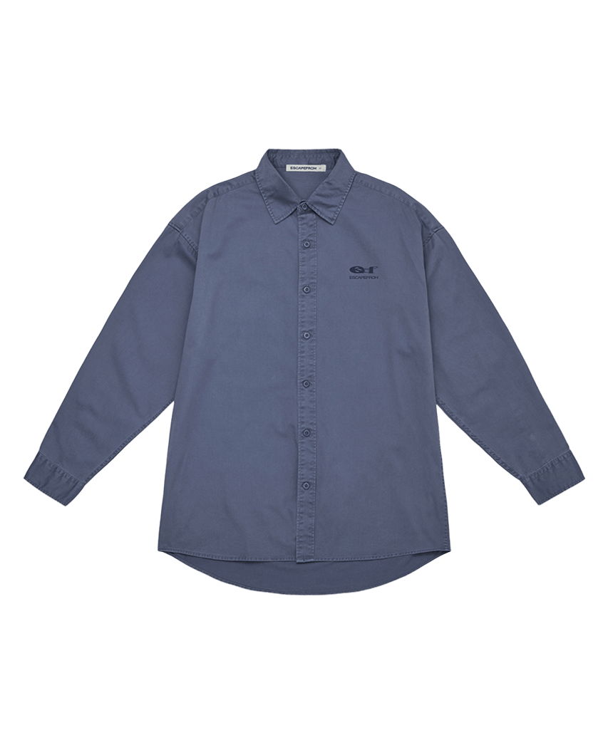 이스케이프프롬 이지 라인 오버핏 피그먼트 셔츠 블루(Escapefrom Easy Line Oversized Pigment Shirt Blue)