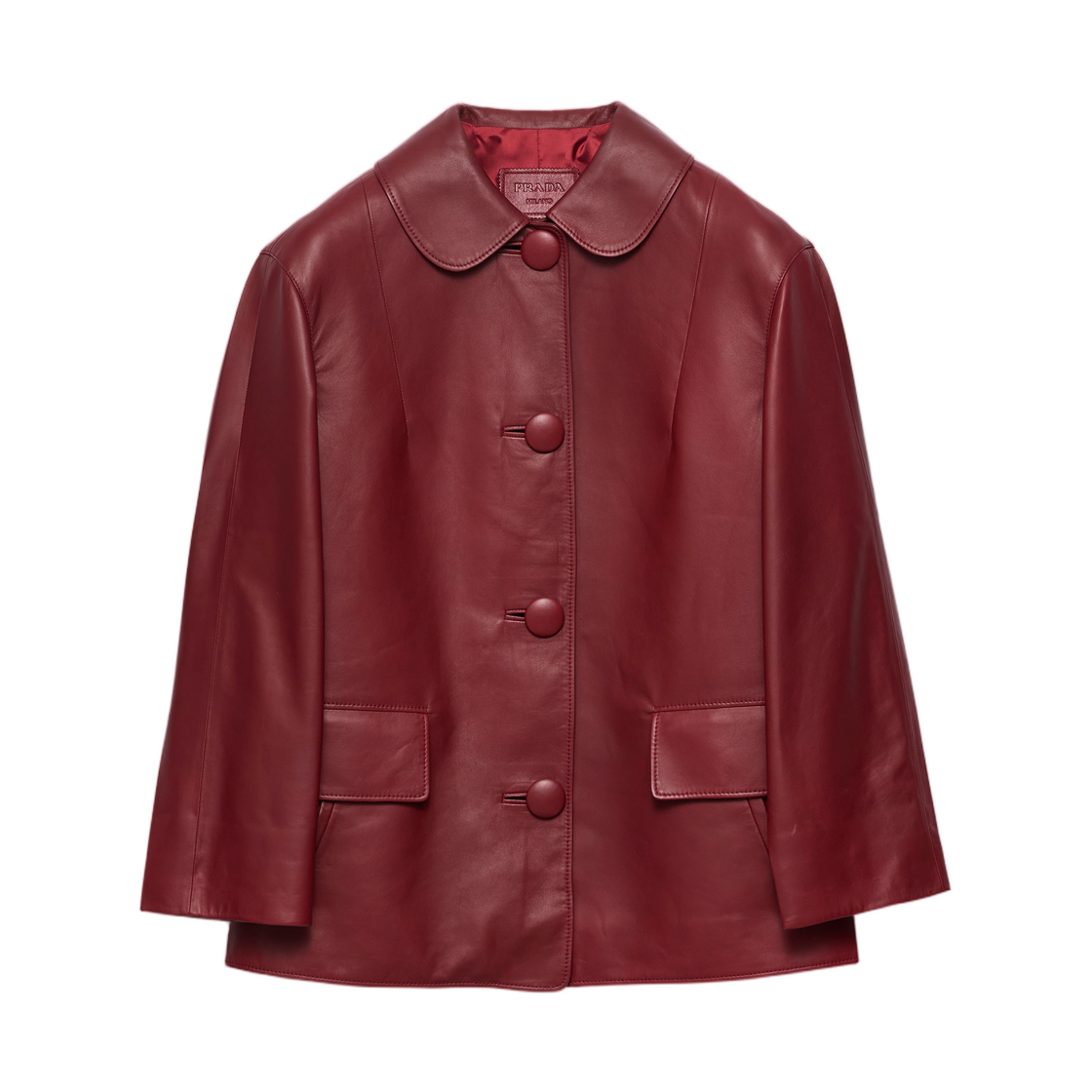 58A319-6914-F0D28 (W) Prada Nappa Leather Jacket Cherry