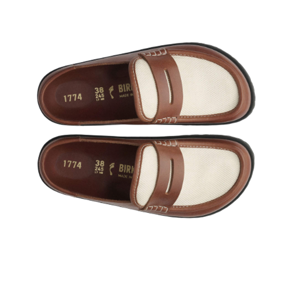 버켄스탁 1774 네이플스 랩드 내츄럴 오일드 레더 시나몬 캔버스 - 내로우(Birkenstock 1774 Naples Wrapped Natural Oiled Leather Cinnamon Canvas - Narrow) - 2