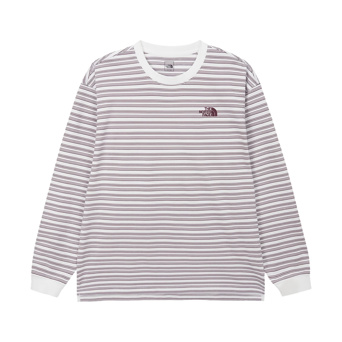 NT7TS52C The North Face Overpeck Stripe L/S R/T-Shirt Off White - 26FW