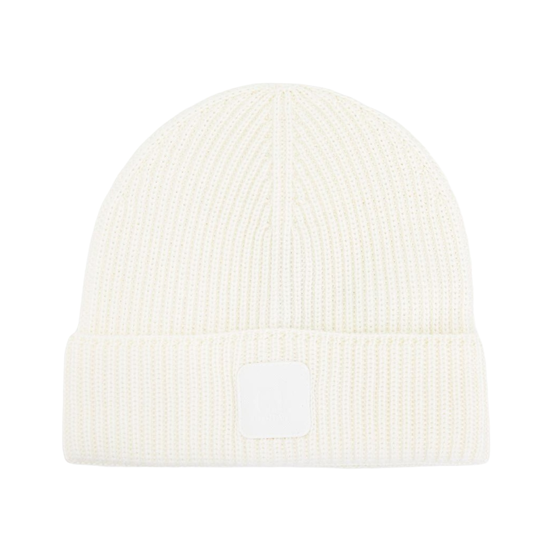15CLAC121A005509A103 C.P. Company Metropolis Series Extrafine Merino Wool Logo Beanie Gauze White - 23FW