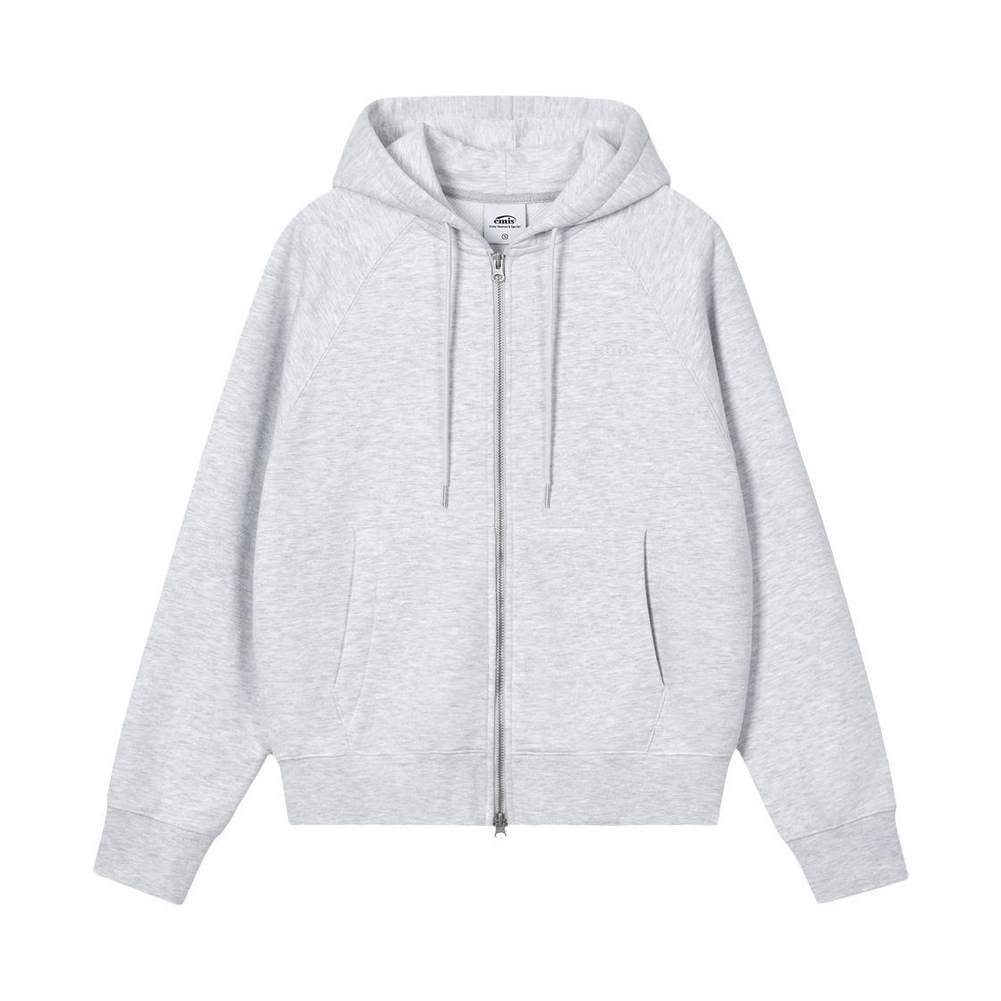 이미스 모노 로고 후드 집 업 라이트 그레이(Emis Mono Logo Hood Zip Up Light Gray)