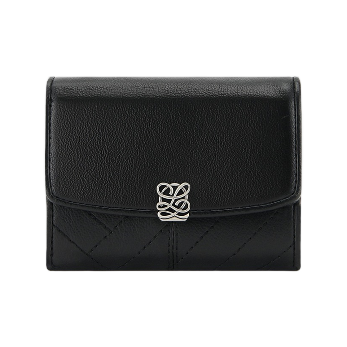 LLS61QT02FF4BL0171 Louis Quatorze L-Quilting Compact Wallet Black