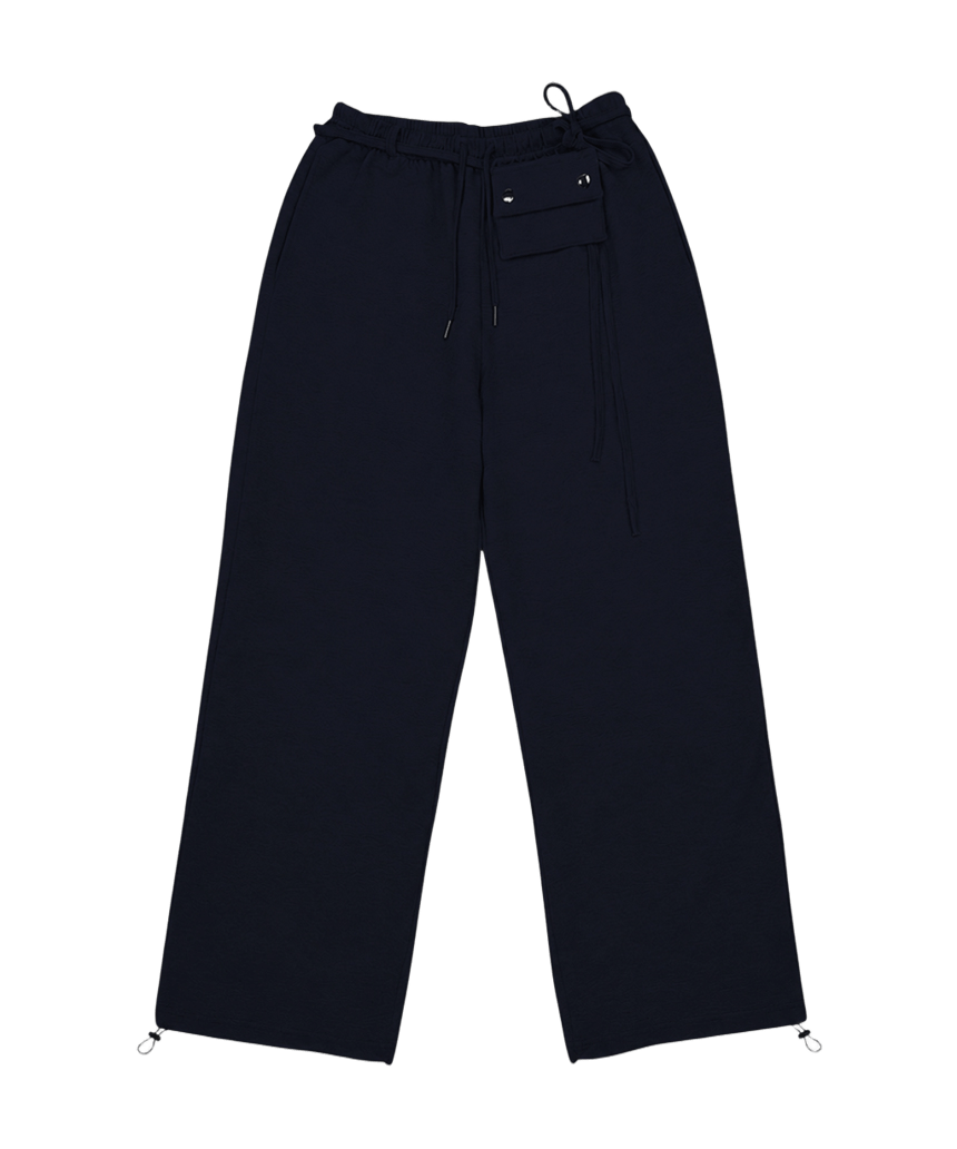 E262WSP004NV Escapefrom Small Pocket Layered Sweatpants Navy