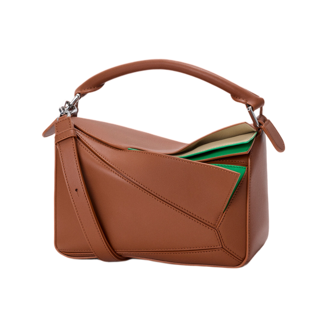 A510S21XDQ-0220 Loewe Small Layered Puzzle Bag In Classic Calfskin Multicolor Squirrel